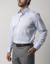 Castello d'Oro Light Blue Classic Shirt 100% Cotton thumbnail 1